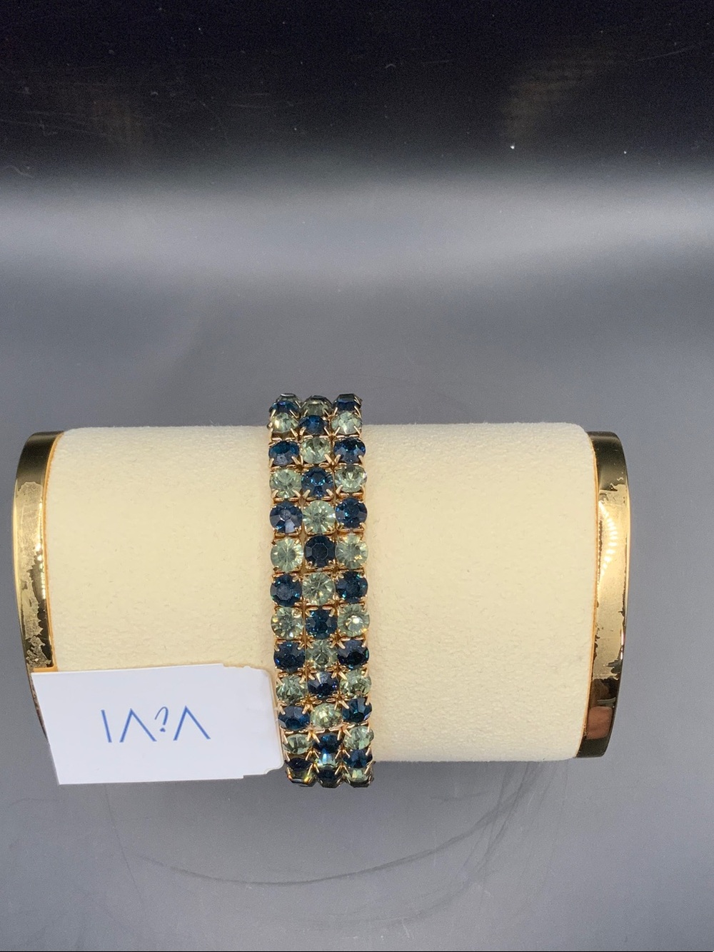 Vivl Blue and Aqua Crystal Stretch Bracelet -